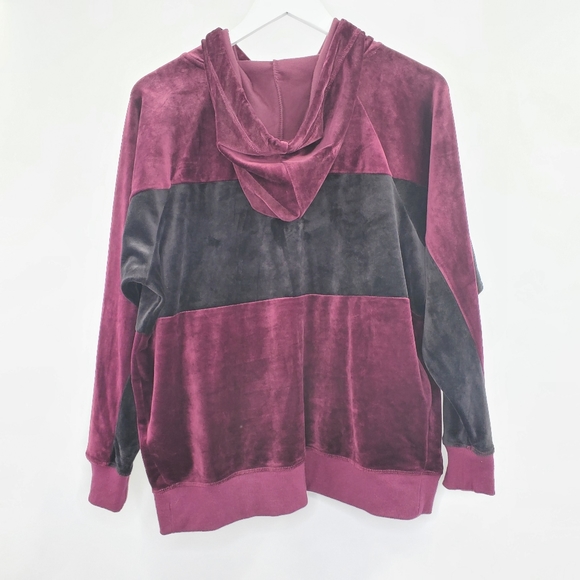 Champion Elite Red Colorblock Velvet Hoodie Athleisure - Picture 2 of 5